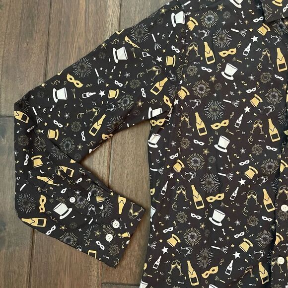 Simon Banks Men’s NYE New Year’s Eve Button Down Shirt S NWOT - Picture 2 of 6